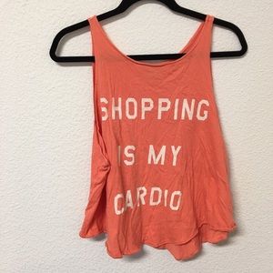 Wild fox Coral Shopping is My Cardio Tank Top